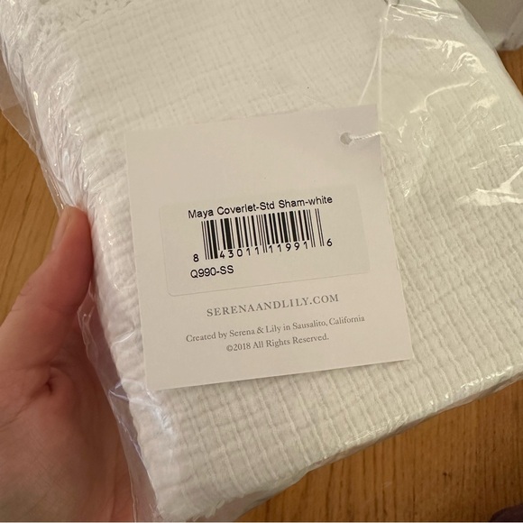 NWT Serena & Lily Maya Coverlet Standard Sham - Set of 2 - Picture 6 of 11